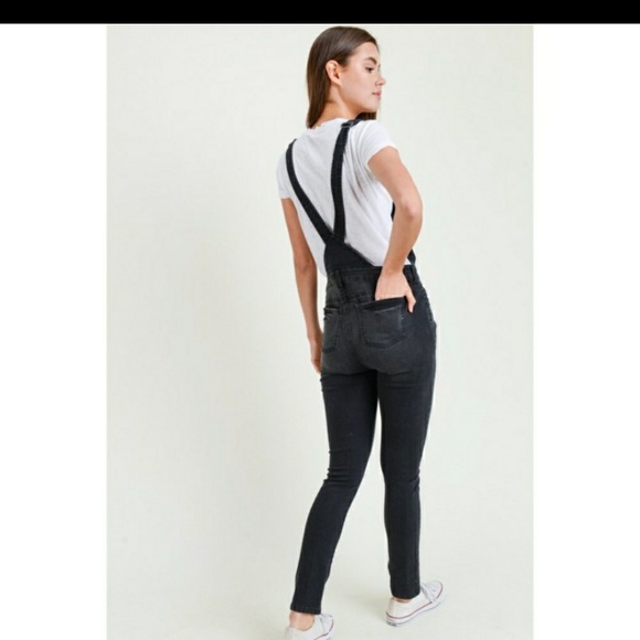 Overall black distress skinny jeans🔥 fla$h🔥 - Picture 3 of 8